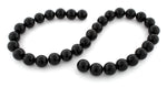 12mm Plain Round Black Agate Gem Stone Beads