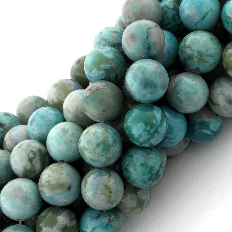 12mm Plain Round Turquoise Jasper Gem Stone Beads