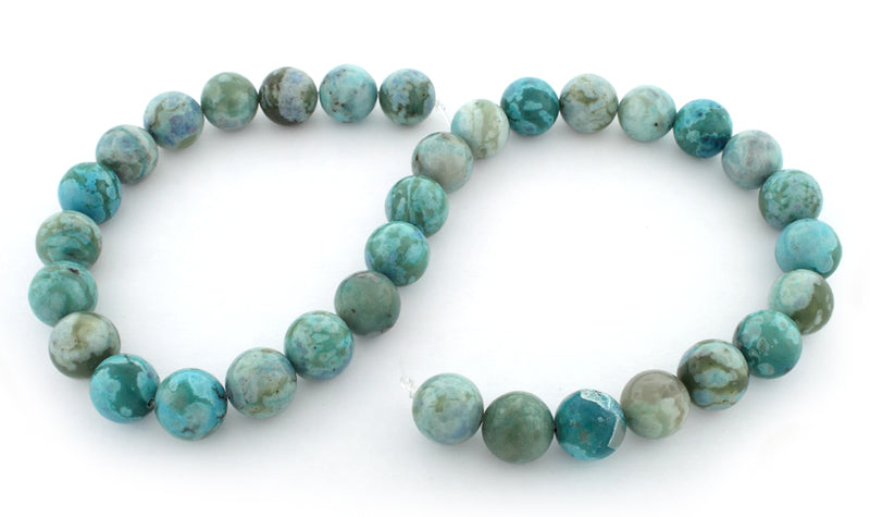 12mm Plain Round Turquoise Jasper Gem Stone Beads