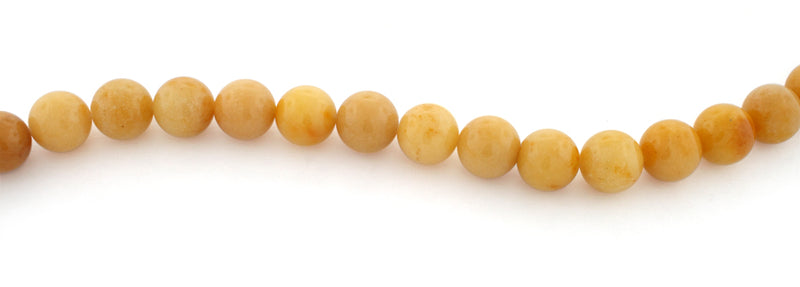 12mm Yellow Jade Gem Stone Beads