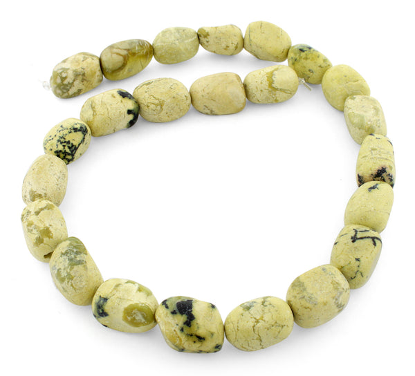 12x16mm Nugget Yellow Turquoise Gem Stone Beads