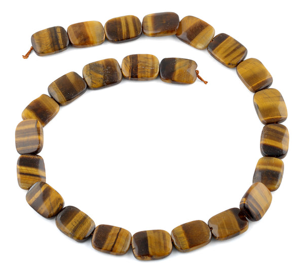 12x16MM Tiger Eye Puffy Rectangular Gemstone Beads