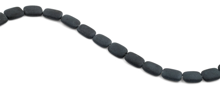 12x17mm Frosted Blackstone Rectangular Beads