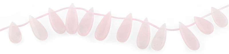 12x33-13x40MM Rose Quartz Pear Gemstone Beads