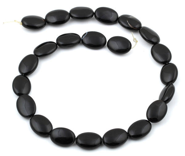 13x18MM Black Agate Oval Gemstone Beads