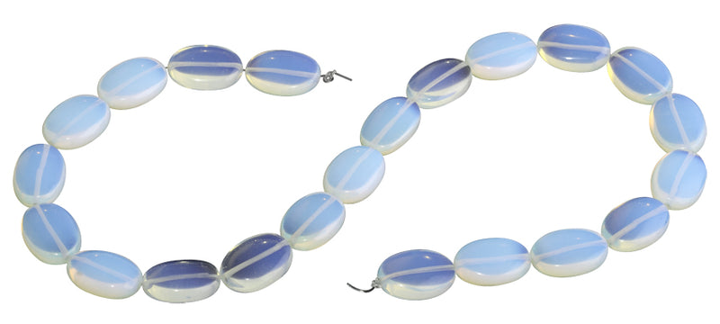 13x18MM Milky White Opalite Oval Gemstone Beads