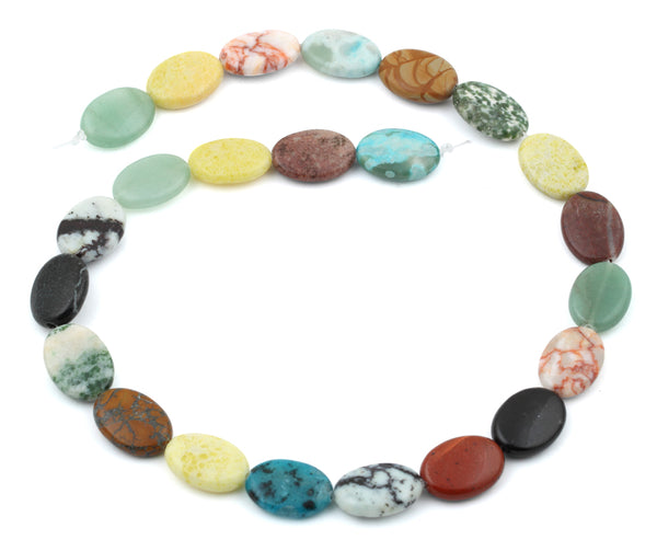 13x18MM Multi-stones Puffy Oval Gemstone Beads