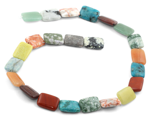 13x18mm Multi-Stones Puffy Rectangular Beads