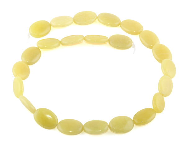 13x18MM Olive Jade Puffy Oval Gemstone Beads