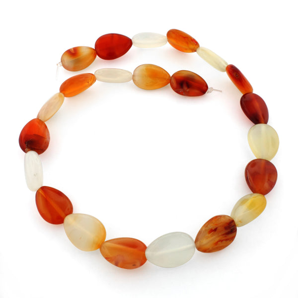 13x18mm Pear Natural Carnelian Gem Stone Beads