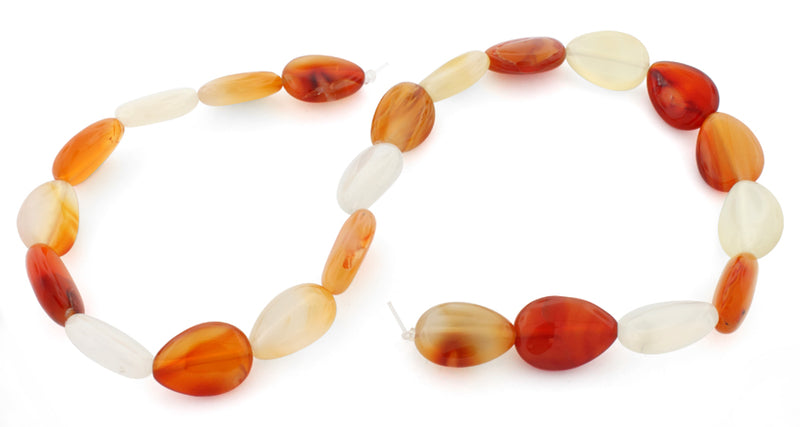 13x18mm Pear Natural Carnelian Gem Stone Beads