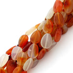 13x18mm Pear Natural Carnelian Gem Stone Beads