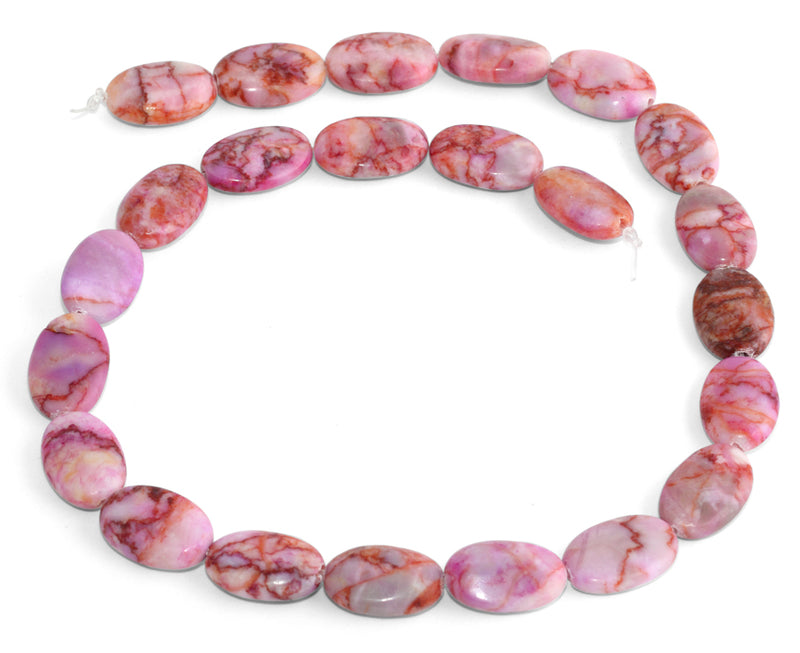 13x18MM Pink Matrix Oval Gemstone Beads