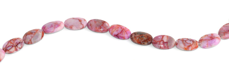 13x18MM Pink Matrix Oval Gemstone Beads