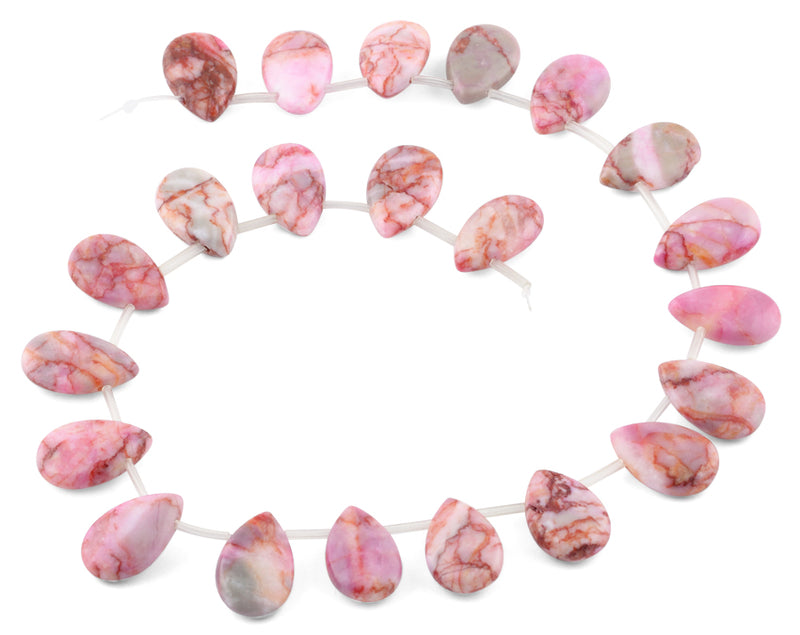 13x18MM Pink Matrix Pear Gemstone Beads