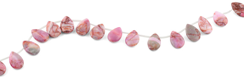 13x18MM Pink Matrix Pear Gemstone Beads