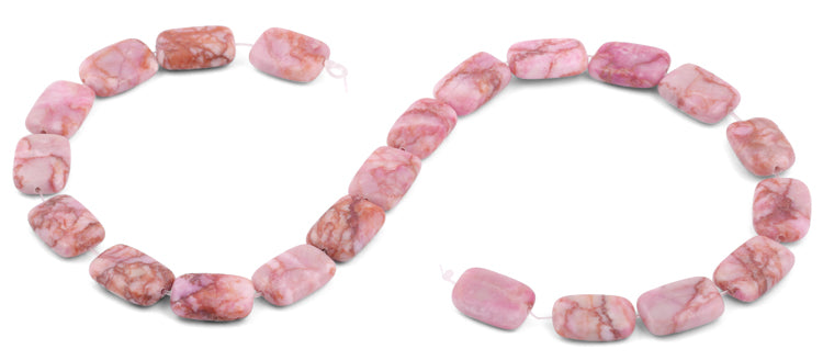 13x18mm Pink Matrix Rectangular Beads