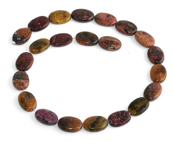 13x18MM Red Turtle Jasper Oval Gemstone Beads