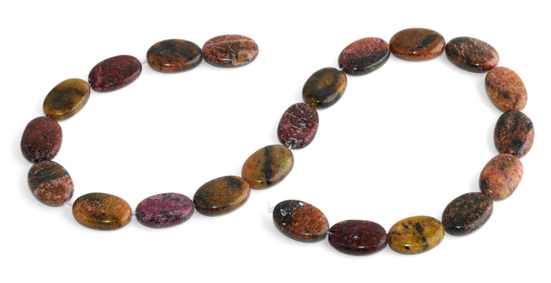 13x18MM Red Turtle Jasper Oval Gemstone Beads