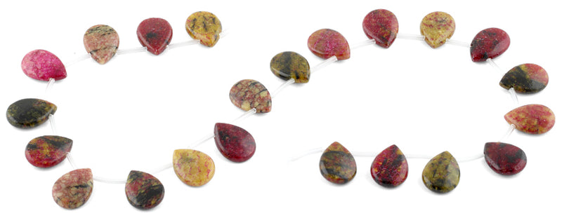 14x19MM Red Turtle Jasper Pear Gemstone Beads