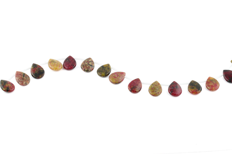 14x19MM Red Turtle Jasper Pear Gemstone Beads