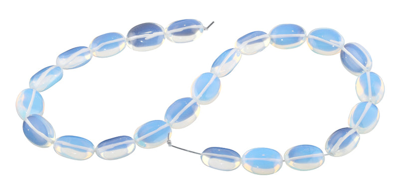 13x18MM Transparent Opalite Glass Puffy Oval Gemstone Beads