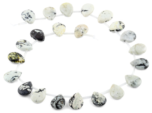 13x18MM White Turquoise Jasper Pear Gemstone Beads