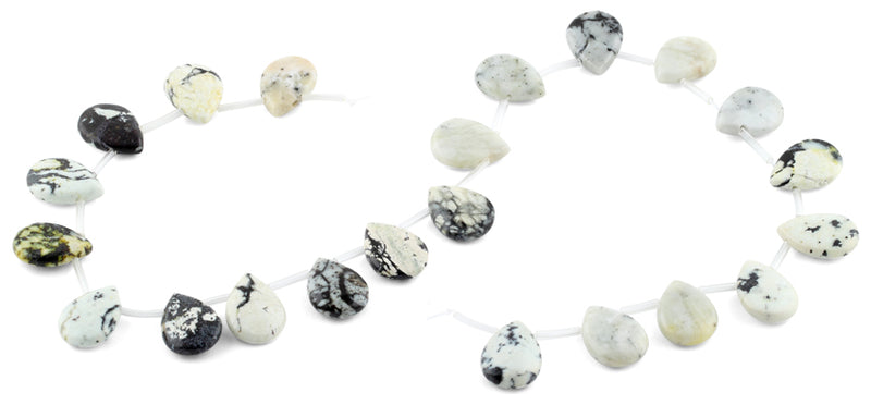 13x18MM White Turquoise Jasper Pear Gemstone Beads