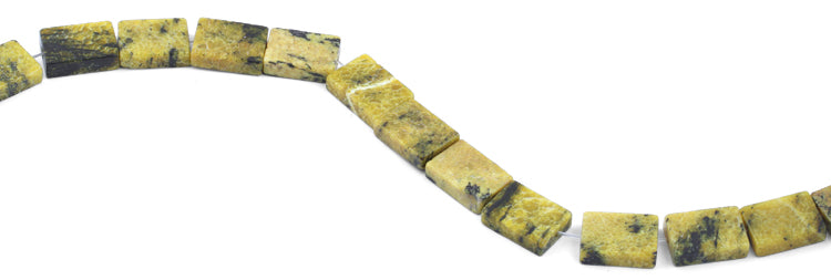13x18mm Yellow Turtle Jasper Rectangular Beads