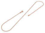 14k Rose Gold Plated Sterling Silver Long Curb Chain 1.2mm