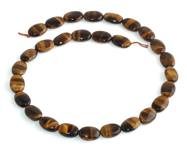 14x10MM Tiger Eye Puffy Oval Gemstone Beads