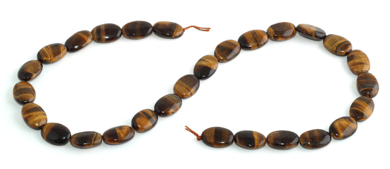 14x10MM Tiger Eye Puffy Oval Gemstone Beads