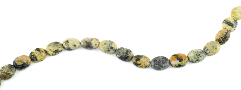14x11MM Yellow Turtle Jasper Puffy Oval Gemstone Beads