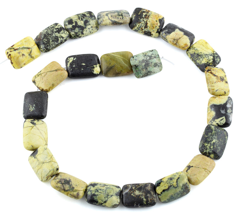 14x18MM Yellow Turquoise Puffy Rectangular Gemstone Beads