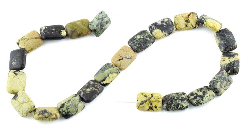 14x18MM Yellow Turquoise Puffy Rectangular Gemstone Beads