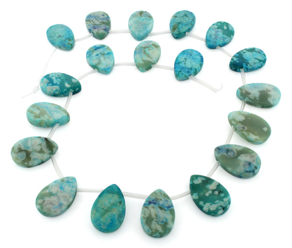 14x21mm Drop S/D Turquoise Jasper Gem Stone Beads