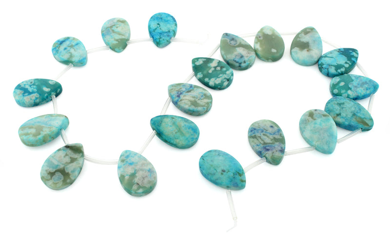 14x21mm Drop S/D Turquoise Jasper Gem Stone Beads