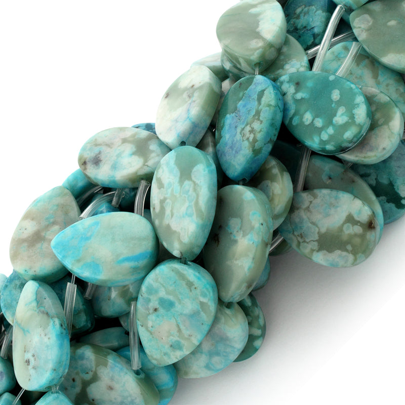 14x21mm Drop S/D Turquoise Jasper Gem Stone Beads