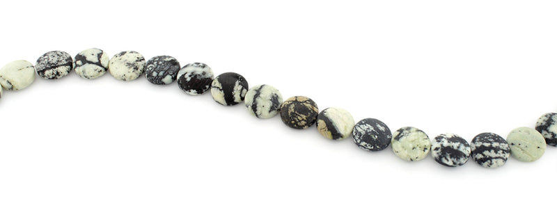 15mm Plain Disc White Turquoise Jasper Gem Stone Beads