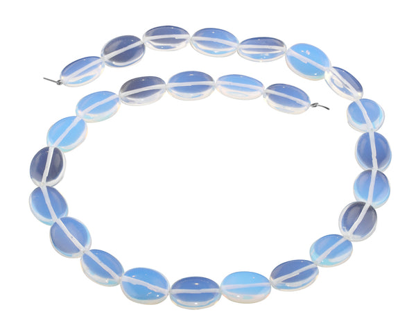 15x12MM Transparent Opalite Glass Puffy Oval Gemstone Beads