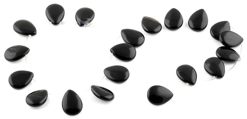 15x20MM Black Agate Drop Gemstone Beads