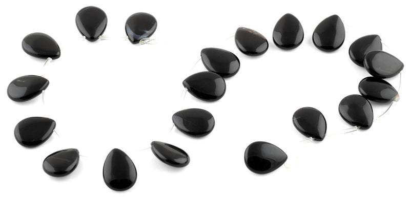 15x20MM Black Agate Drop Gemstone Beads
