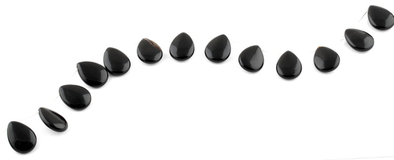 15x20MM Black Agate Drop Gemstone Beads