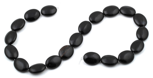 15x20MM Black Agate Oval Gemstone Beads