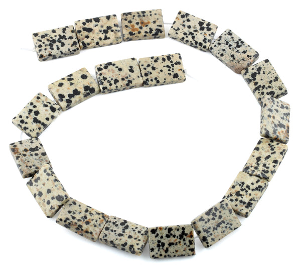 15x20MM Dalmatian Jasper Puffy Rectangular Gemstone Beads