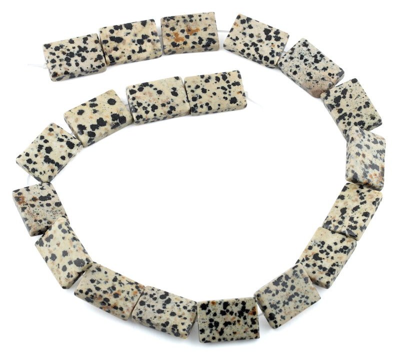 15x20MM Dalmatian Jasper Puffy Rectangular Gemstone Beads