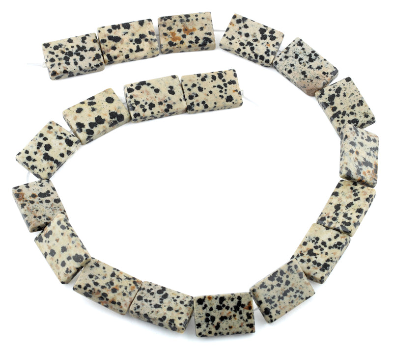 15x20MM Dalmation Jasper Puffy Rectangular Gemstone Beads