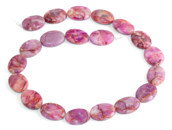 15x20MM Pink Matrix Oval Gemstone Beads