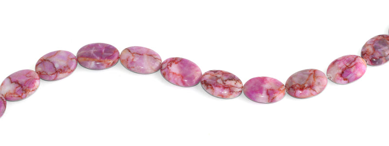 15x20MM Pink Matrix Oval Gemstone Beads