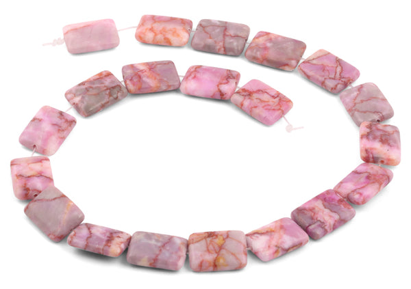 15x20mm Pink Matrix Rectangular Beads